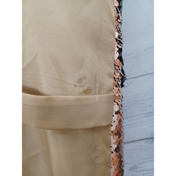 Pronti Collection By Phita Vest Black Gold Tan Sequined Sz L Embellished - Picture 7 of 10